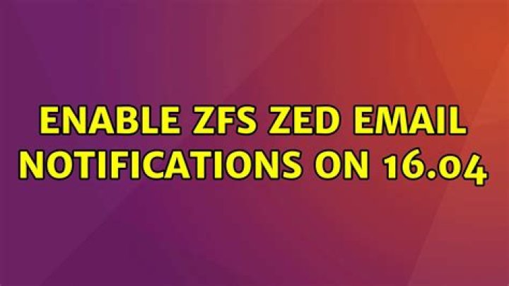 Enable ZFS ZED Email Notifications on 16.04