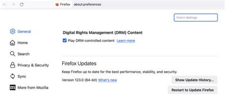 enabling DRM on firefox