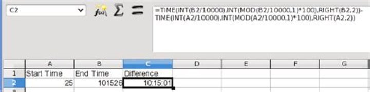 Enter time without colons (hhmmss) and calculate time differences in Excel
