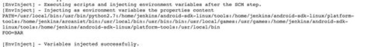 EnvInject - Variables injected successfully
