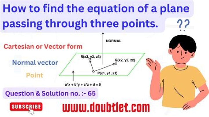 Equation of plane passing through 3 points