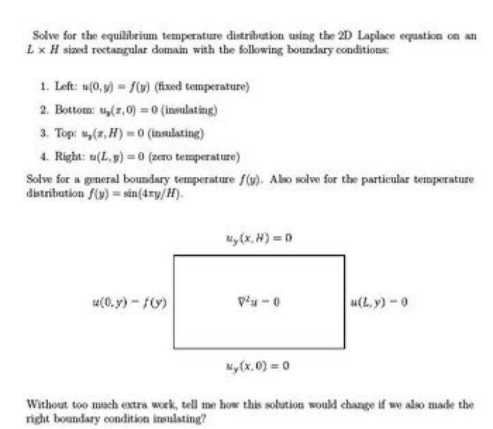 Equilibrium Temperature Distribution, PDEs
