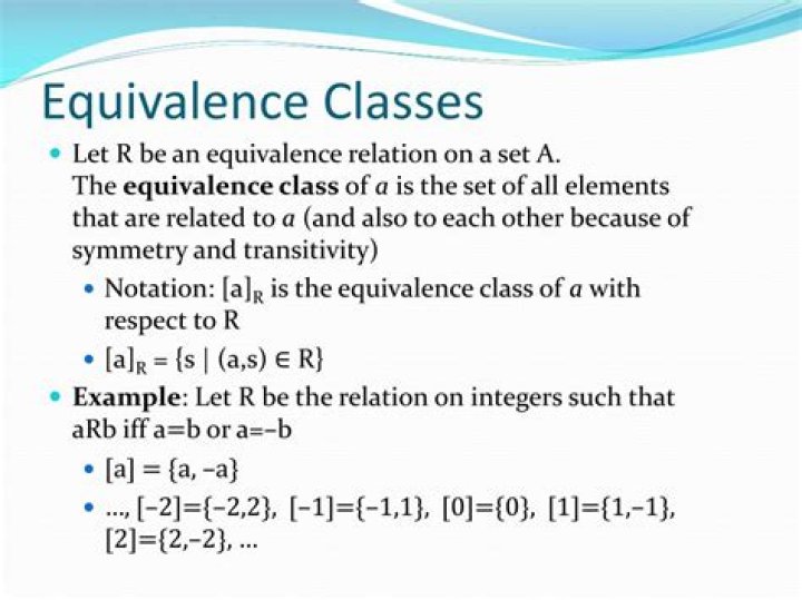 Equivalence classes and equivalent relationship