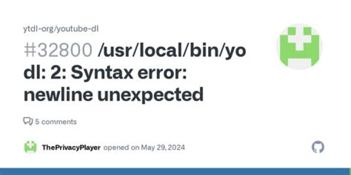 error add alias youtube-dl='/usr/local/bin/youtube-dl' in your .bashrc