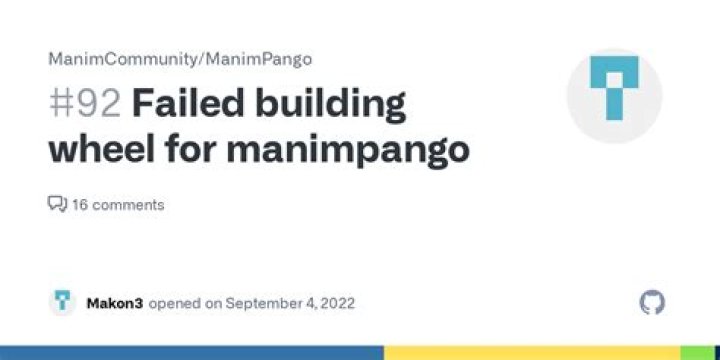 Error building wheel for manimpango