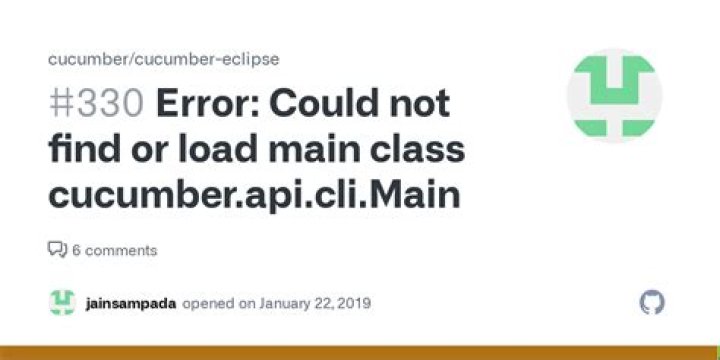 Error: Could not find or load main class cucumber.cli.Main