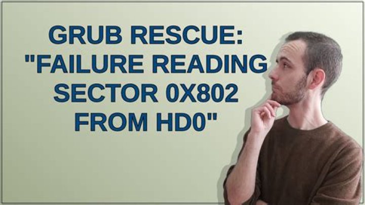 error: failure reading sector 0x802 from 'hd0'. Entering rescue mode grub rescue>