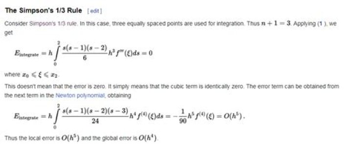 Error of Simpson's Rule