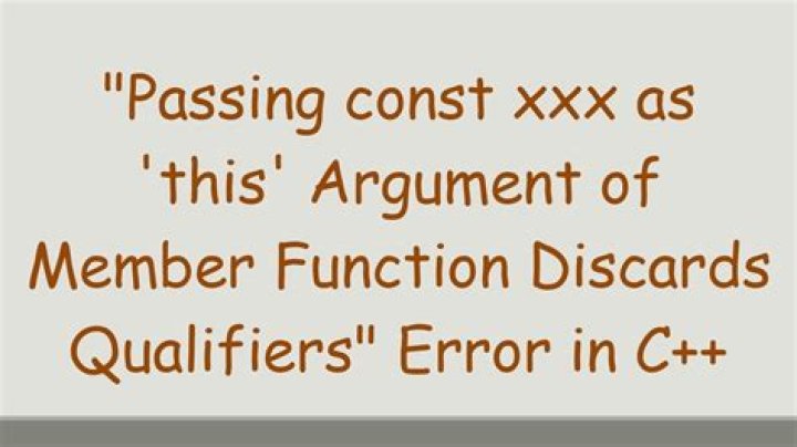 error: passing 'const …' as 'this' argument of '…' discards qualifiers