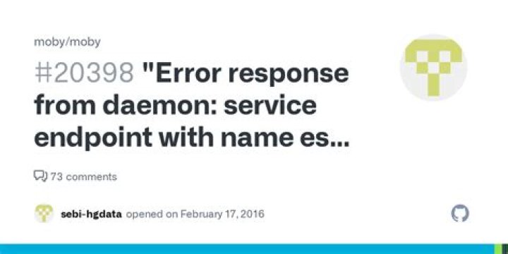 Error response from daemon: service endpoint with name
