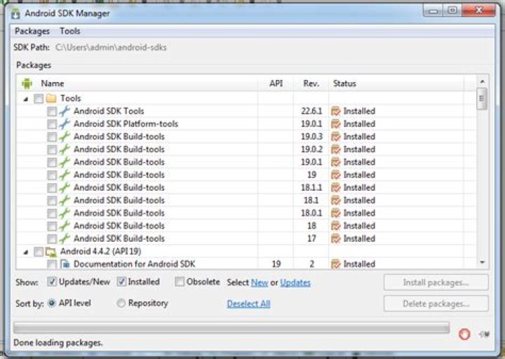 Error: This Android SDK requires Android Developer Toolkit version 22.6.1 or above