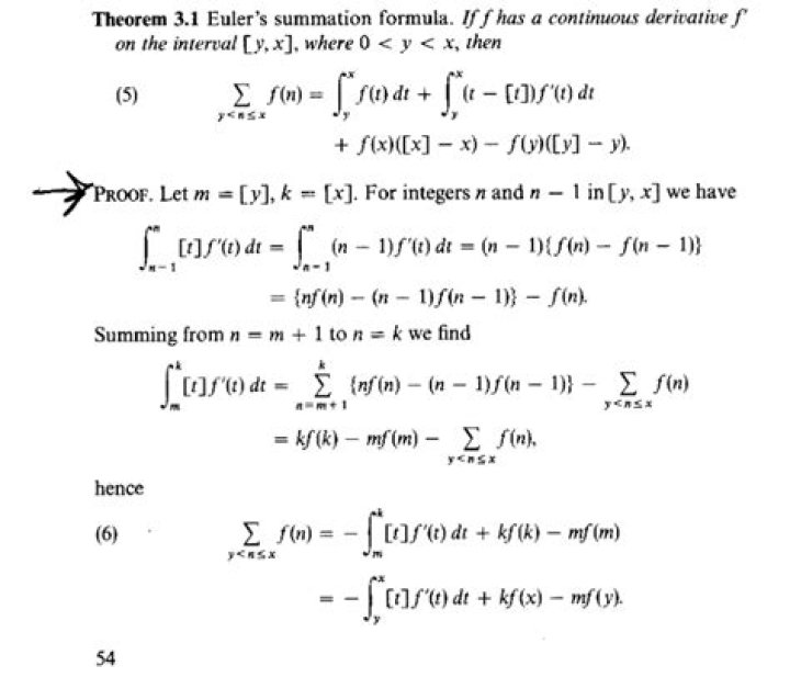 Euler's summation formula proof