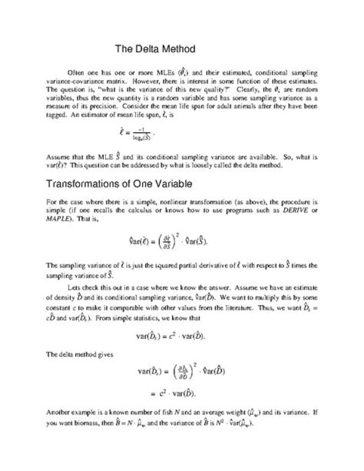 Example of using Delta Method