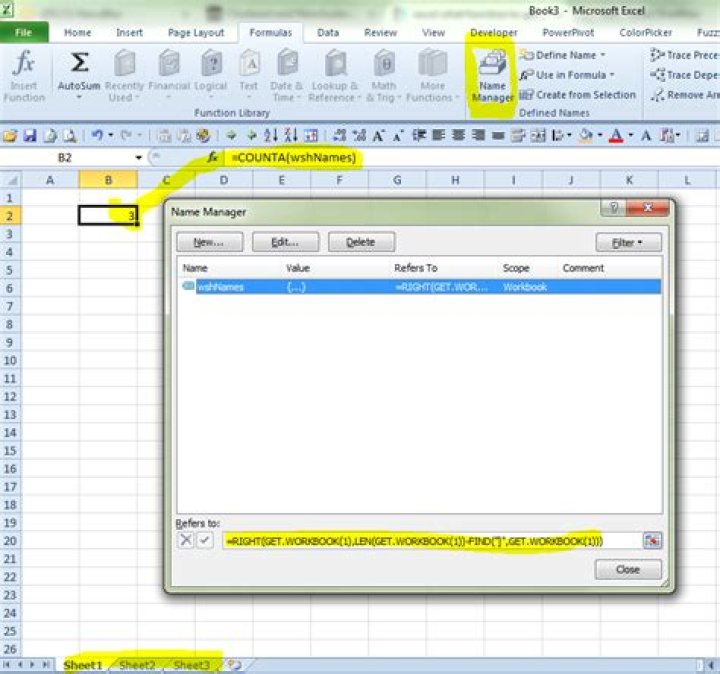 Excel - Formula to get total number of worksheets