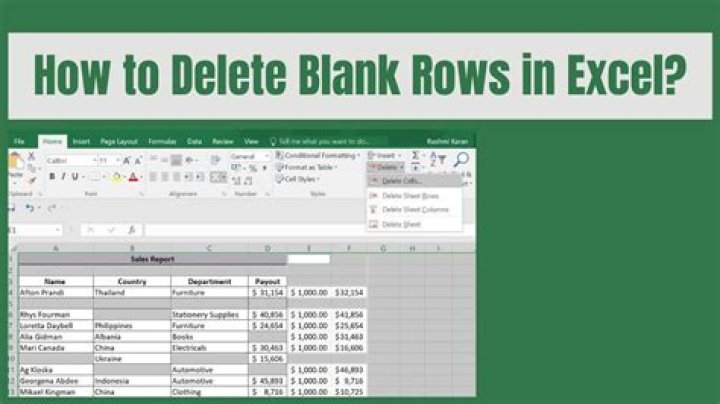 Excel - How to delete the infinite blank rows?
