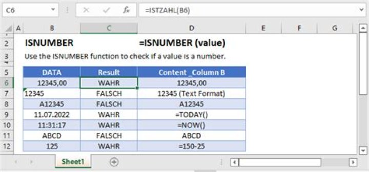 Excel ISNUMBER Function with IF Statement