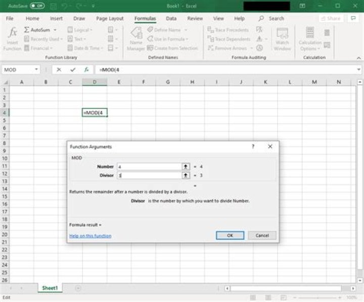 Excel MOD function is not working
