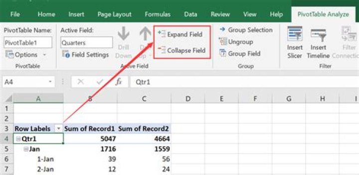 Excel shortcut to expand / collapse entire group outline level
