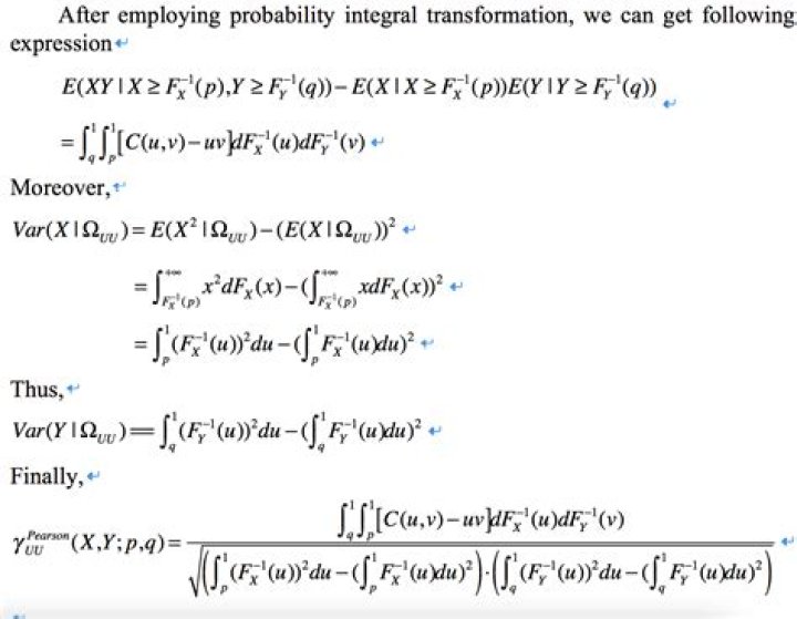 Exchange integral and conditional expectation