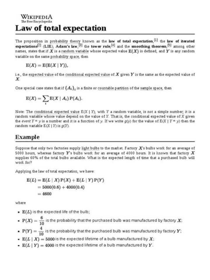 Expected Value Proof - Law of Total Expectation.