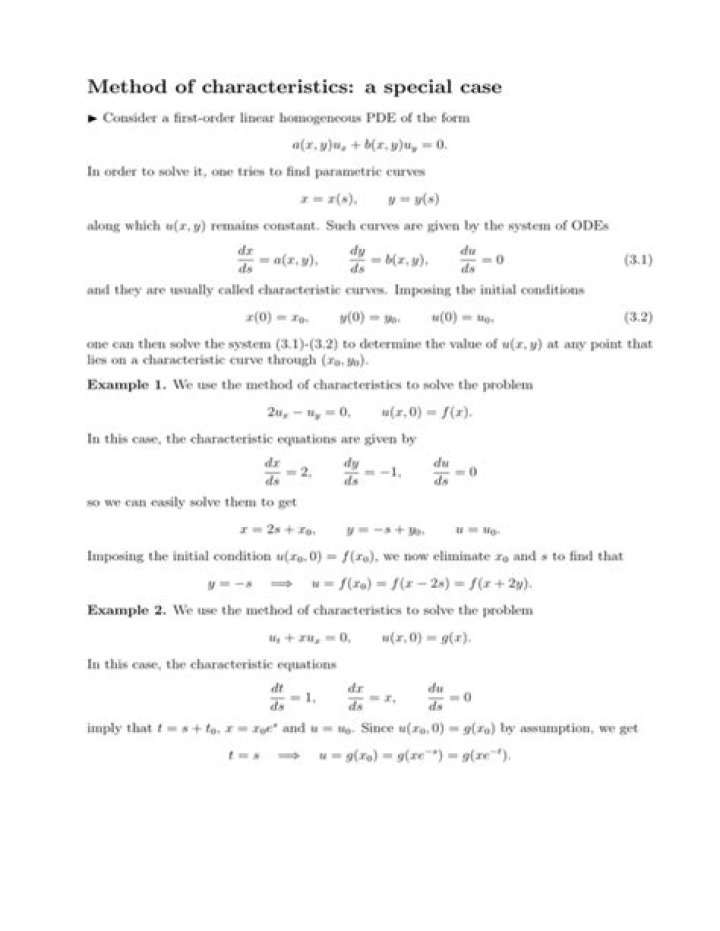 Explaining the method of characteristics
