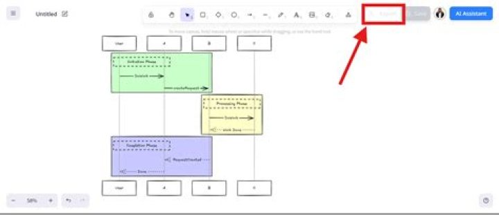 Export button location