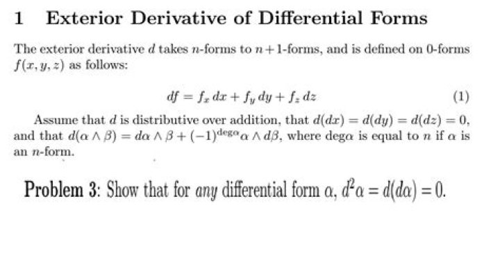 Exterior derivative of a 2-form