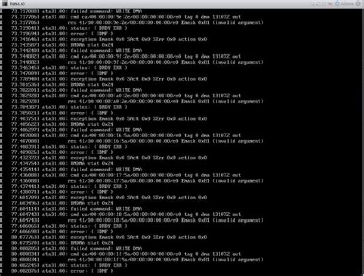 Failed command: WRITE DMA