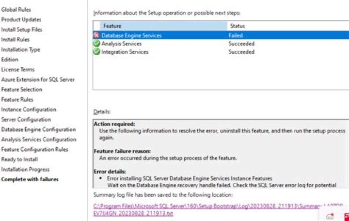 Failed Start for Microsoft SQL Server Database Engine on Linux
