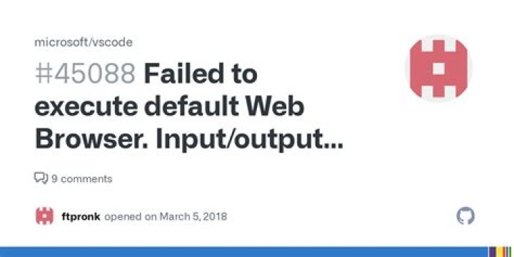Failed to execute default web browser. input/output error