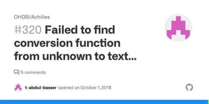 Failed to find conversion function from unknown to text