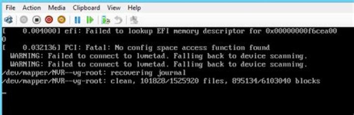 Failed to lookup EFI memory descriptor