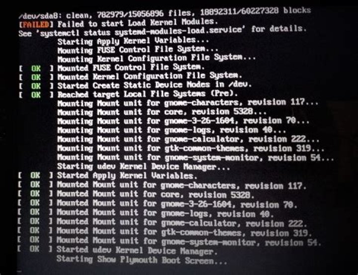 Failed to start Load Kernel Modules after upgrading to Ubuntu 18.04 [closed]