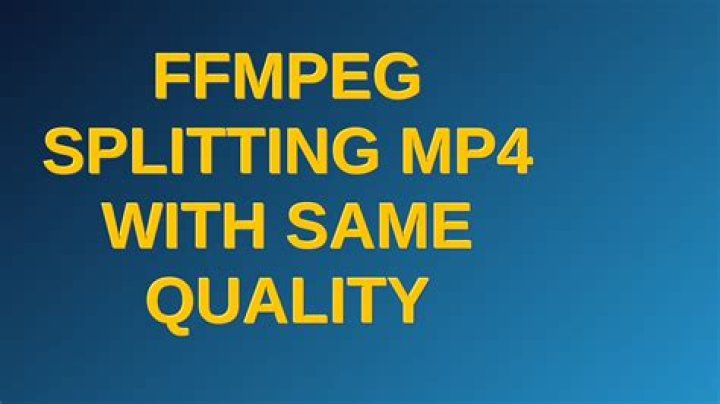 FFMPEG Splitting MP4 with Same Quality