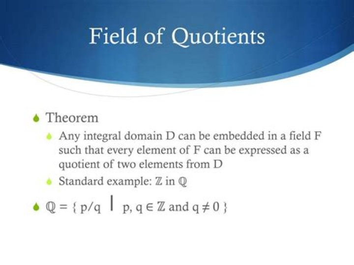 Field of Quotients Explanation