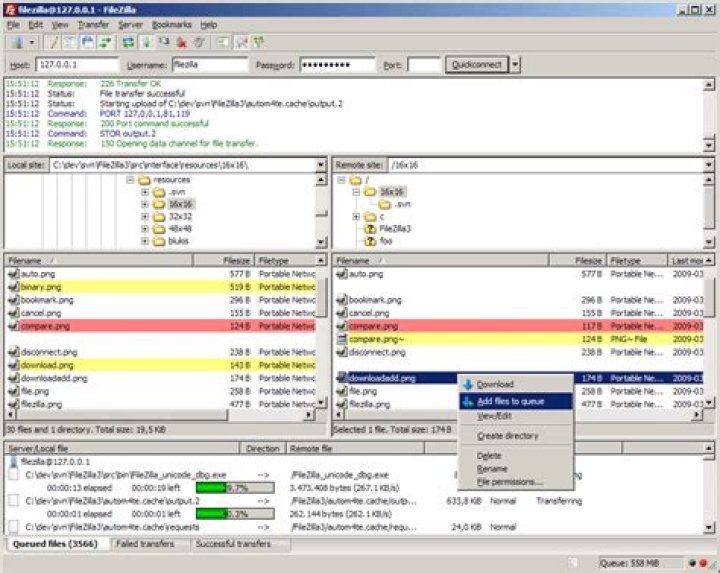 filezilla data