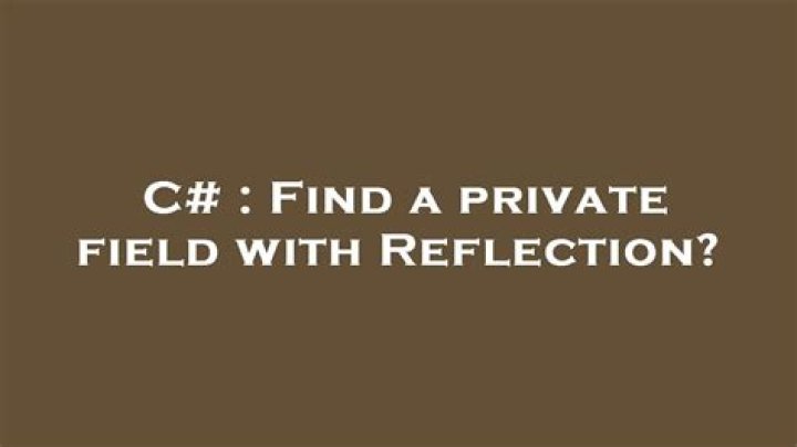 Find a private field with Reflection?