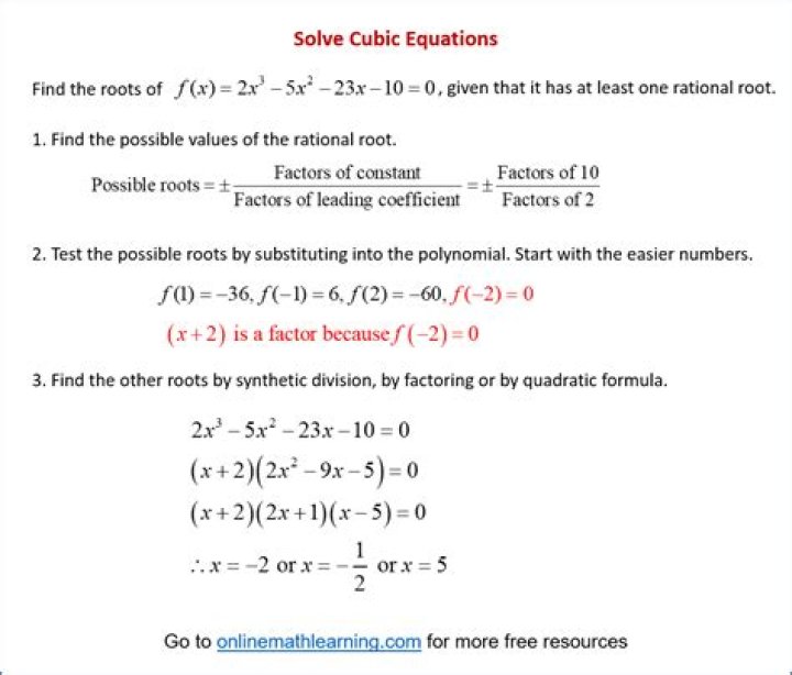 Find Equation of line to solve a cubic function