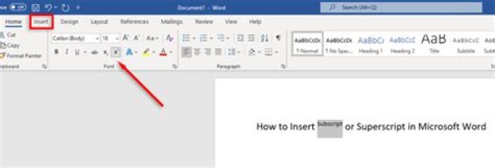 Find superscript text in Word
