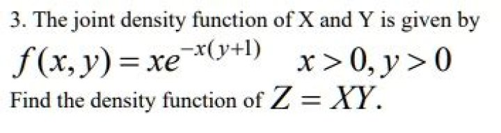 Find the density function of $Z=XY$