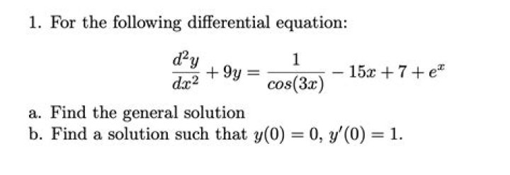 Find the general solution of $\,y'' + 9y = 0$