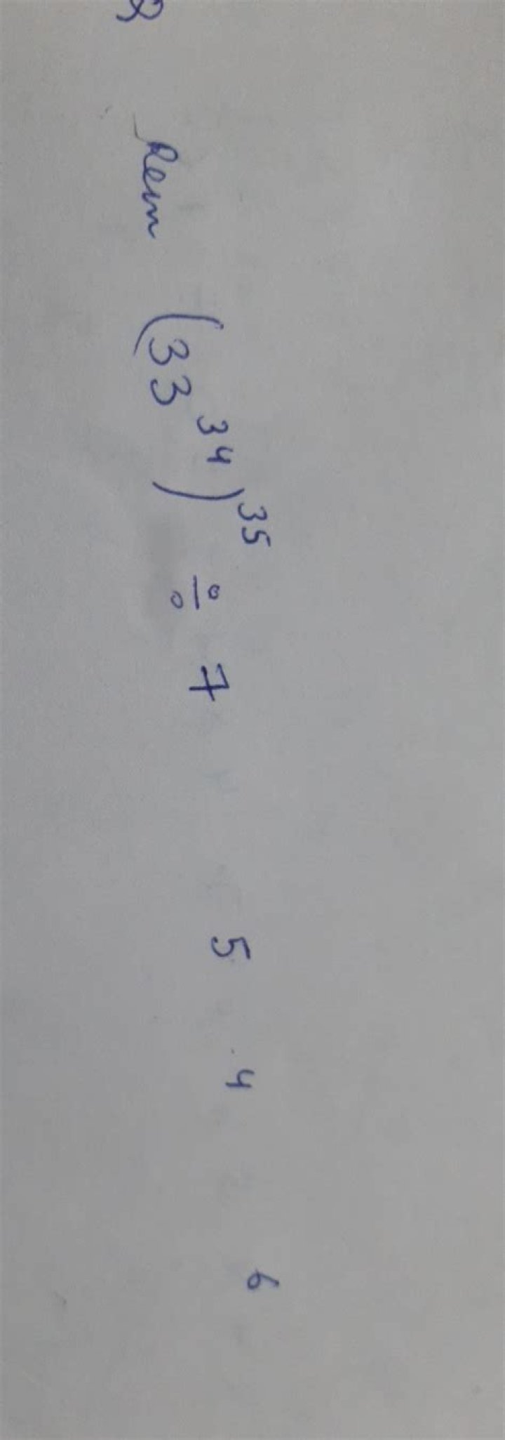 Find the remainder when ${{33}^{34}}^{35}$ is divided by 7.