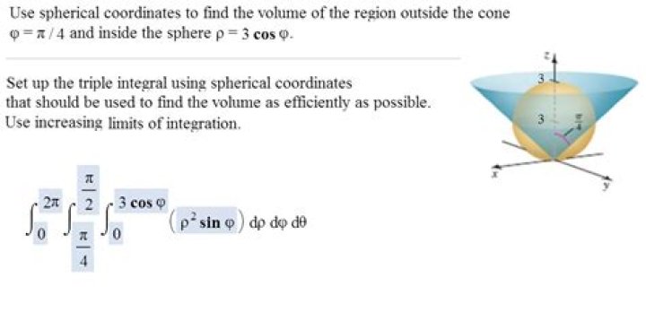 Find the volume of the region outside cone and inside sphere.