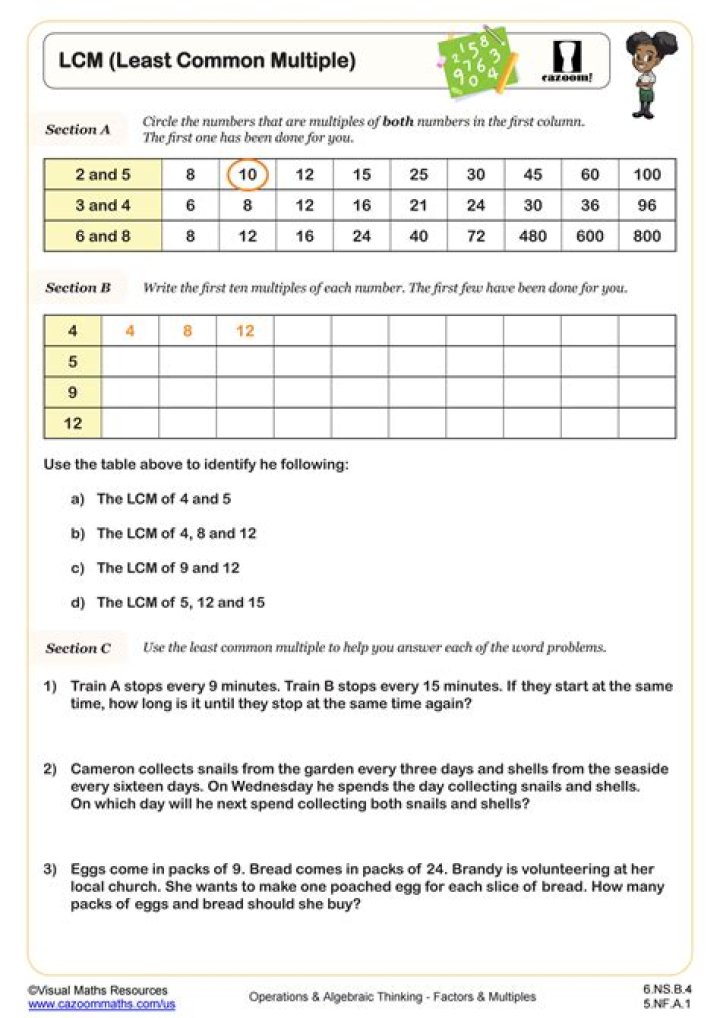 Finding a least common multiple (LCM)