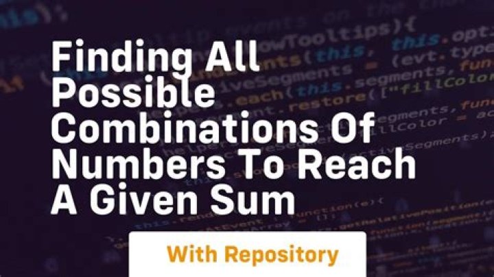 Finding all possible combinations of numbers to reach a given sum