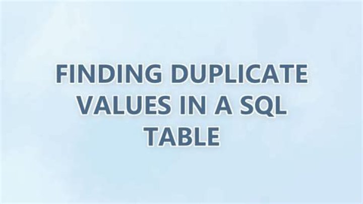 Finding duplicate values in a SQL table