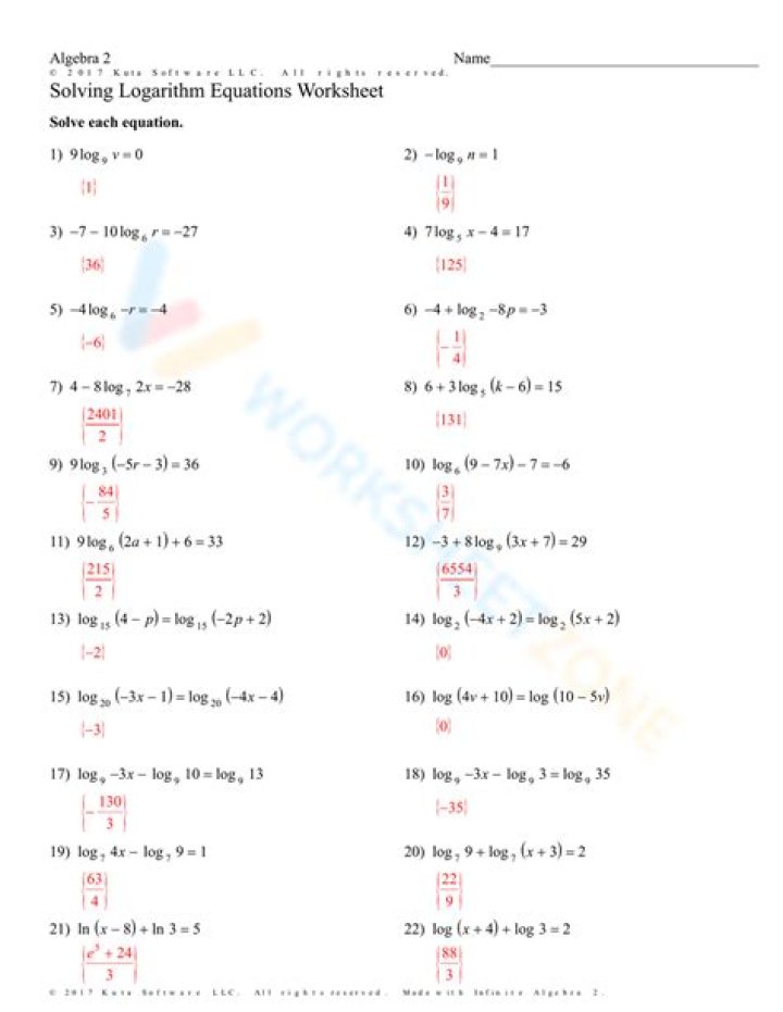 Finding solution sets for logarithmic equations