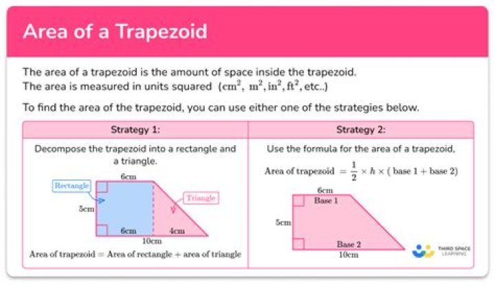 Finding the area of a triangle in a trapezoid and the area of the trapezoid based on the given information.