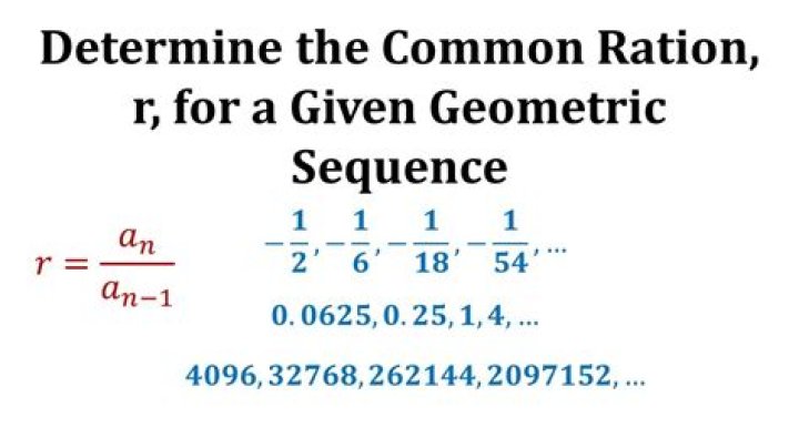 Finding the common ratio in an infinite geometric sequence.