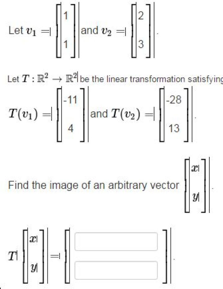 Finding the image of an arbitrary vector. [closed]